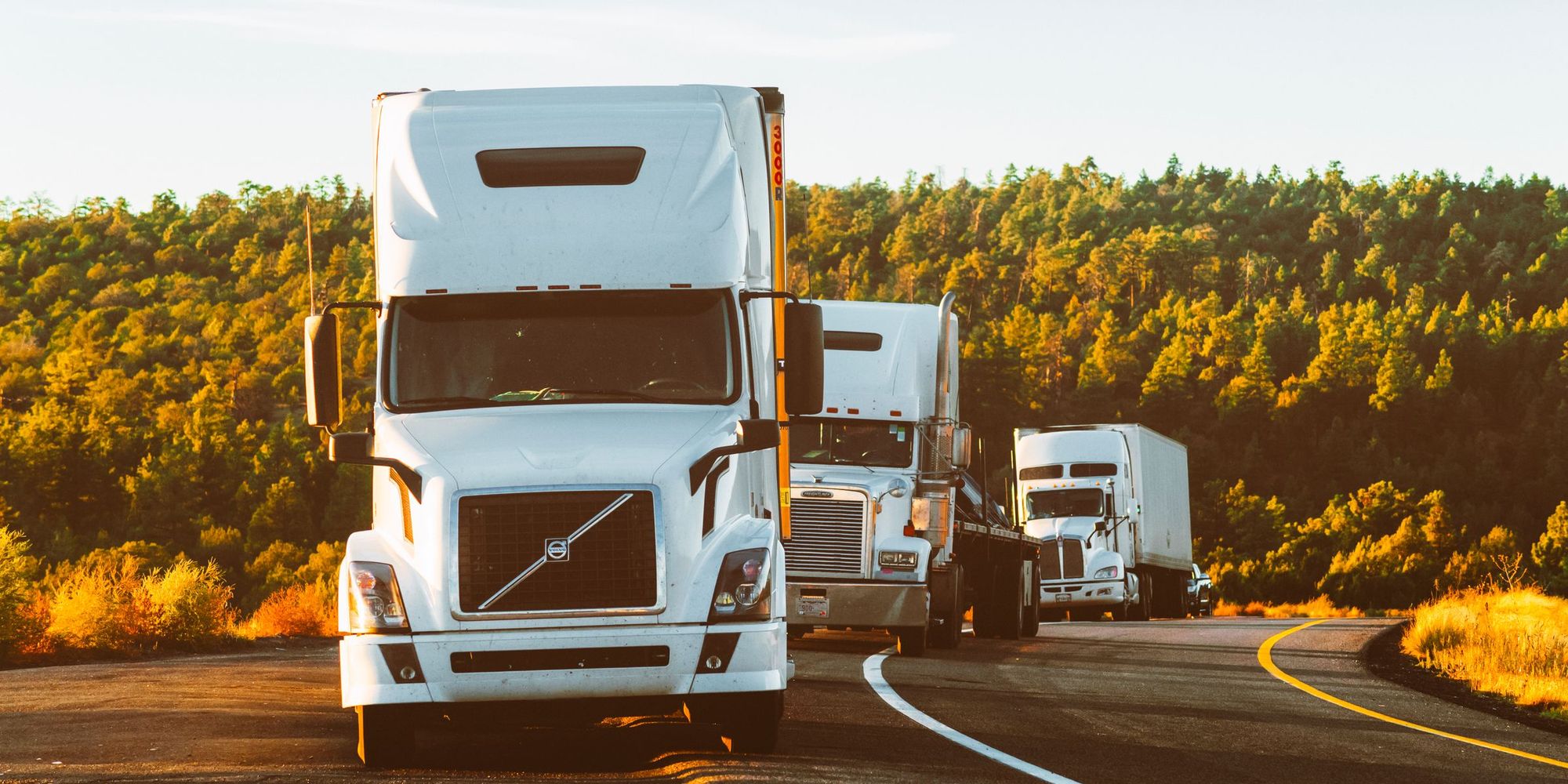 Trucks on a highway